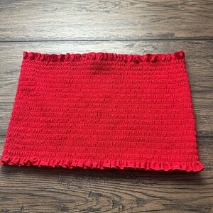 Zenana Outfitters Red Smocked Top